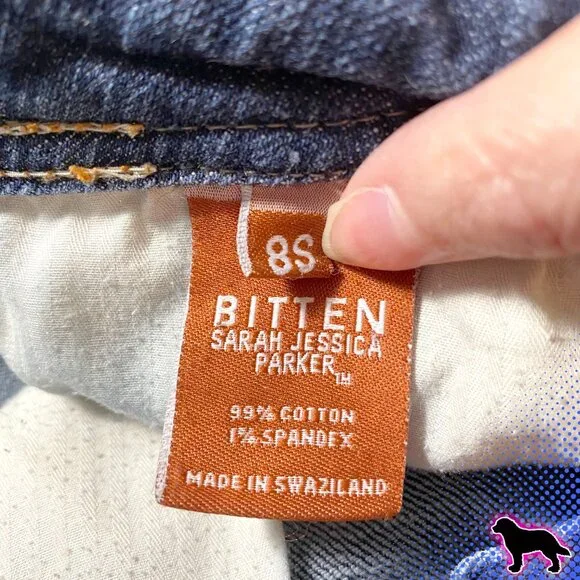 Bitten Sarah Jessica Parker SJP Jeans Denim Size 8 S Short Petite Like NEW Rare - Picture 3 of 4